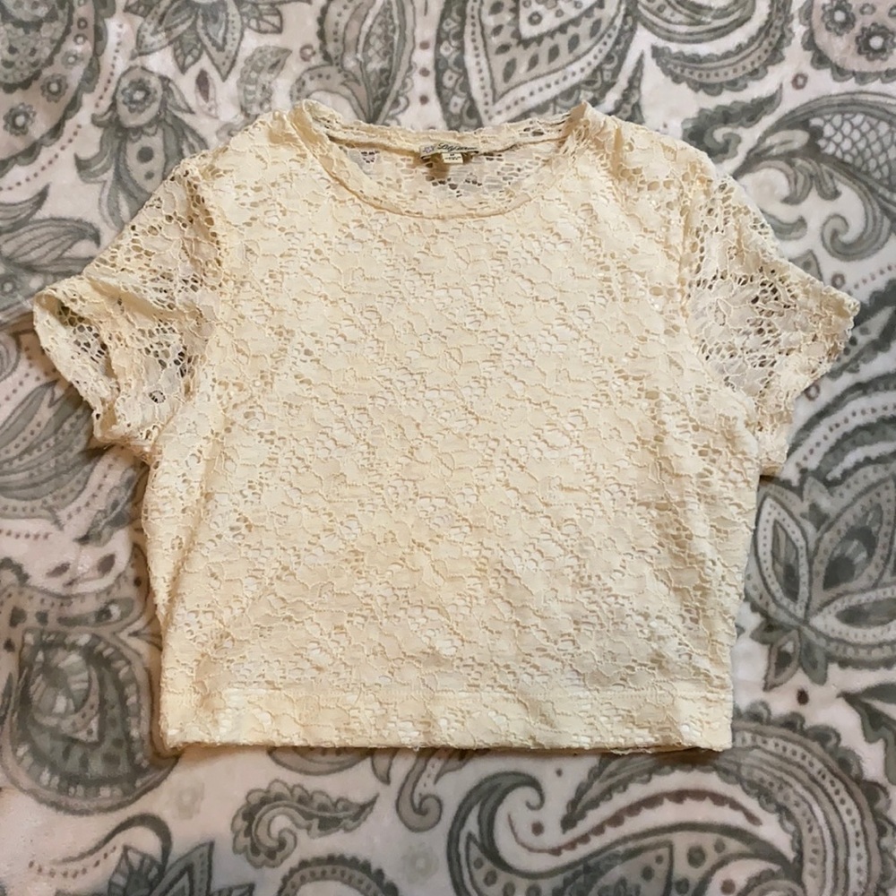 Cream laced crop top